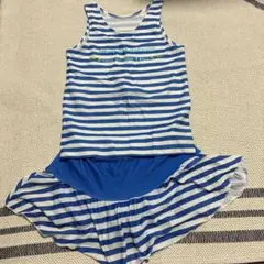 青白ストライプ水着 160