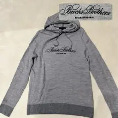BROOKS BROTHERS ヘリンボーン ウール 刺繍ロゴ プルオーバー M