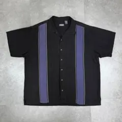 IZOD リネンシャツ レーヨンシャツ キューバシャツ 開襟シャツ ブラック