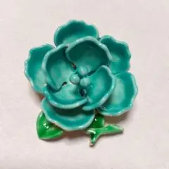昭和レトロ　俊兼　としかね　有田焼　陶器製　花　小花　ブローチ　青　水色　レトロ Yahoo!オークション -「トシカネ」(ブローチ) (レディース