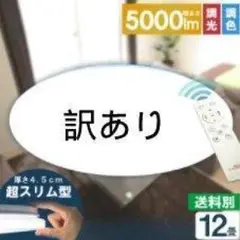 (訳あり)LEDシーリングライト12畳用 調光調色 超薄に4.5cmリモコン付き