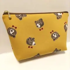 カントリーベア ハンドメイド ポーチ テディベア ファスナーポーチ くま 熊