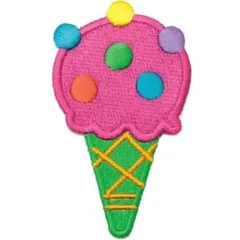 ワッペン アイスクリーム かわいい お菓子 ピンクアイロン アップリケ 送料無料