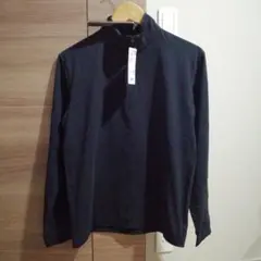 UNIQLO ドライEX UVカットハーフジップTシャツ S ブラック 新品