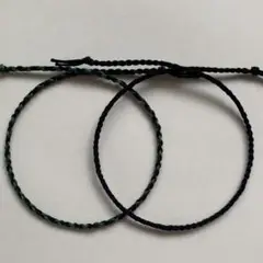 ハンドメイドミサンガ2本セット　アンクレット　KH×BK ブラック