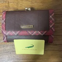 CROCODILE 二つ折り財布 ブラウン/チェック柄