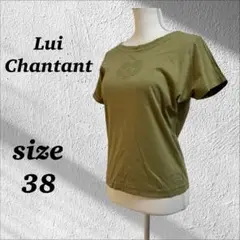 ルイシャンタン（３８）Tシャツ　オリーブグリーン 半袖 ハートロゴ　綿１００％