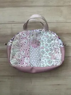 リバティ柄ハンドメイド パッチワークデザイン トートバッグ