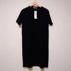 ルノンキュール 半袖ふくれカットワンピース ブラック