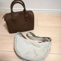 UNIQLO レザータッチ ボストンバッグ ショルダーバッグ 2点セット