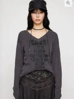 LAGUA GEM V NECK PRINT ニット