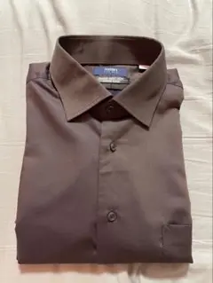 洋服の青山　ワイドカラースタイリッシュワイシャツ　ブラウン