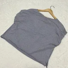 イネド半袖 Tシャツ ストライプ トップス タンクトップ ブルー M