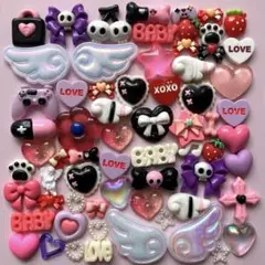 訳あり⭐︎B品♡ブラック♡ピンク♡パープル♡ホワイト♡レッド♡羽、骨、LOVE①
