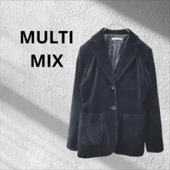 MULTI MIX ▶ ベロア調テーラードジャケット 黒 オンワード樫山