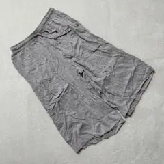 ユニクロ ガウチョパンツ グレー レーヨン ウエストゴム ドローコード Mサイズ