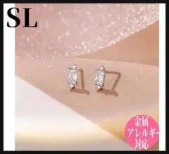 No.211 純銀製 High Quality CZ ハイセンスなスクエアピアス