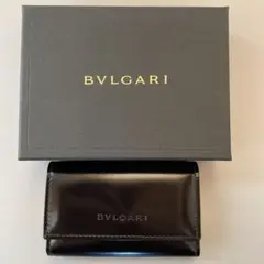 極美品 ブルガリ レザー 6連 キーケース 鍵入れ メンズ レディース ブラック