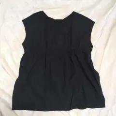 黒 ノースリーブ トップス ウエストゴム
