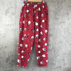 Y5408古着　柄パンツ　パジャマパンツ　赤　キッズ　90s Y2K