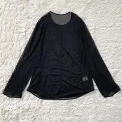 ユニクロ マメクロゴウチ シアークルーネックTシャツ（長袖） ブラック