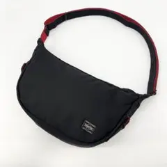 美品✨ポーター　ショルダーバッグ　エルファインコラボ　ハーフムーン　ナイロン　黒