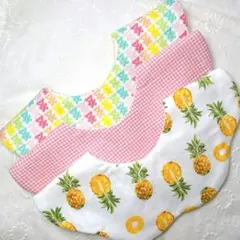 まんまるもくもくスタイ 3枚セット パイナップル グミベア チェック