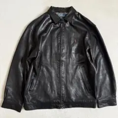 Polo by Ralph Lauren レザースイングトップ 黒 本革 M