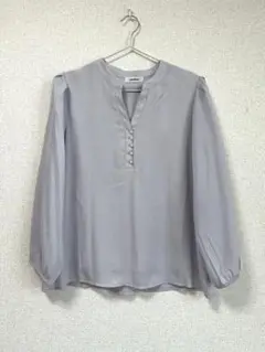 【美品】パールボタン ブラウス 長袖 パフスリーブ Mサイズ