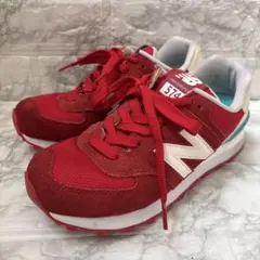 【美品】 ニューバランス 574 レッド 22.5
