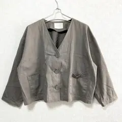エヘカソポ ehka sopo⭐️ (F) ノーカラーショートコート ジャケット