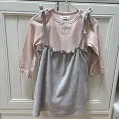 lee ベビー服　ロンパース　ピンク　ワンピース　グレー　秋服　長袖　※穴あり
