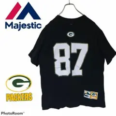 古着 マジェスティック パッカーズ 87 黒 半袖 シャツ