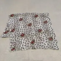 花柄 ホワイトスカーフ ストール フランス製 美品