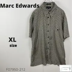 訳有 Marc Edwards マークエドワーズ シルクシャツ 半袖 総柄 XL