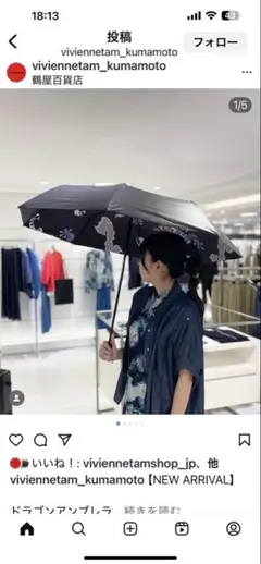 ⭐︎未使用ヴィヴィアンタム⭐︎今季ドラゴン折りたたみ傘