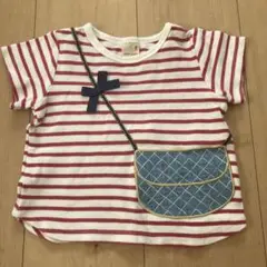 プティマイン ポシェット付きTシャツ90