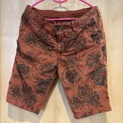 291295 HOMME ブラウン フラワーパターン ショートパンツ