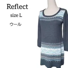 【ノルディック柄】リフレクト チュニック ニット ラメ ストレートライン グレー