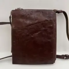 ●1811 きくわん舎　革工房　ショルダーバッグ　レザー　ブラウン系