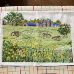 風景クロスステッチ完成品