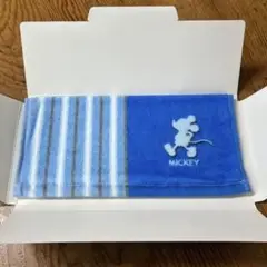 ミッキーマウス　ハンドタオル　ブルー