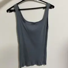 未使用　ローリーズファーム　リブ編み くすみ青　ブルー　タンクトップ カップ無し