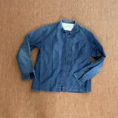 無印良品デニムシャツ 長袖 ノーカラー　インド製