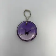 レジンキーホルダー 紫の蝶々 ハンドメイド
