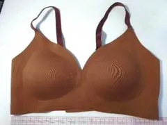 フェリシモ ハンサム顔のピタモッチブラ綿混 ブラウン3L