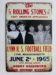 ザ・ローリング・ストーンズ ロックバンド　メタルサイン　1965年ライブポスター