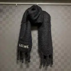 ロエベ 刺繍ロゴモヘアマスラー 黒