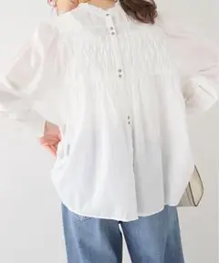 お値下げ⭐︎シンプリシテェ　2way 変形ピンタックブラウス