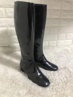 銀座かねまつ レインブーツ エナメルブーツ